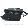 Bolso de hombro negro de la caja de la PC de la cartera del hombre del cuero genuino negro